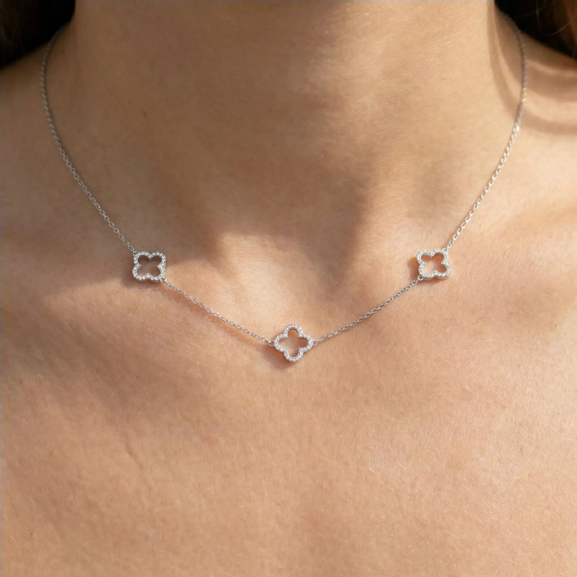 Clover Necklace worn