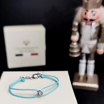 Bracelet solitaire pour bébé et enfant diamant et argent
