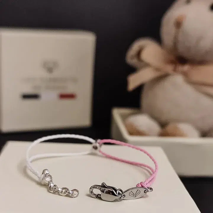 Bracelet solitaire pour bébé et enfant diamant et argent