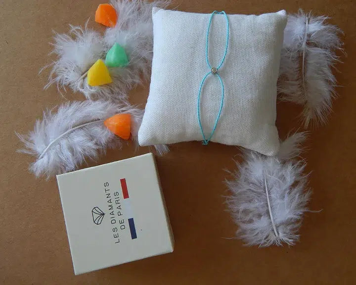 Bracelet solitaire pour bébé et enfant diamant et argent