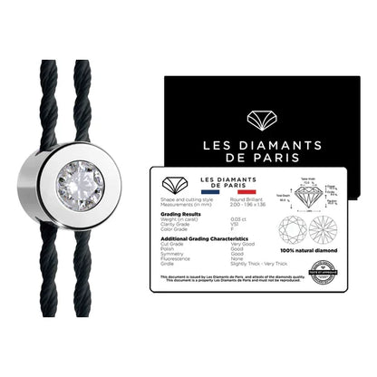 Bracelet solitaire pour bébé et enfant diamant et argent