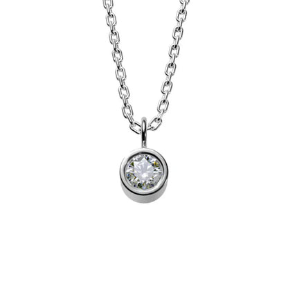 Collier solitaire en diamant et argent