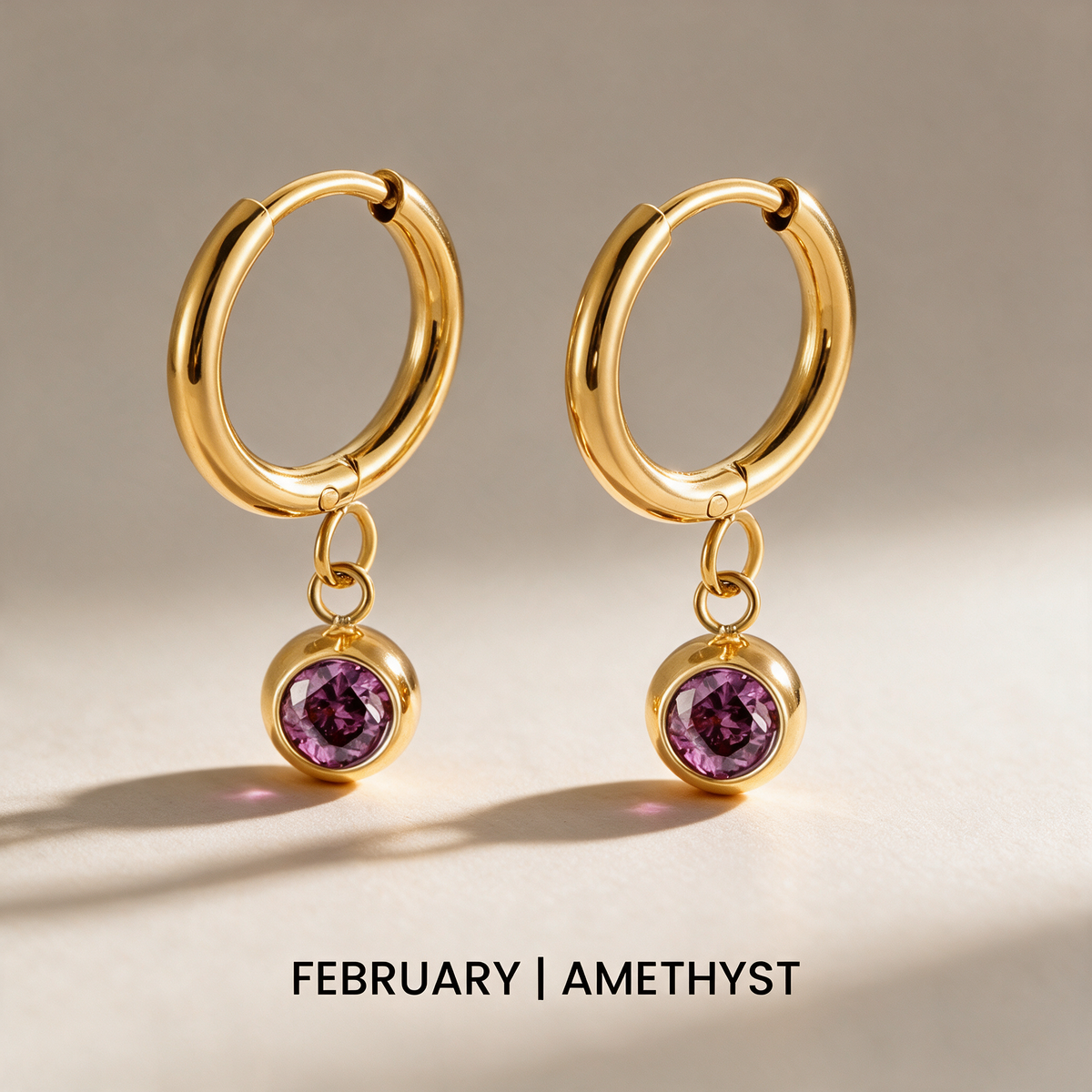 Gemstone Charm Hoops