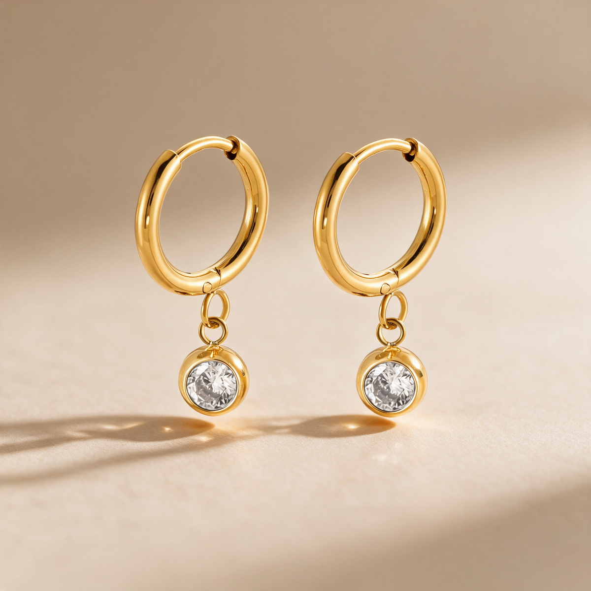 Gemstone Charm Hoops