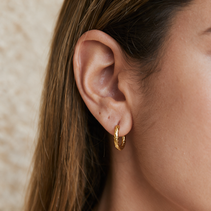Textured Gold Hoops
