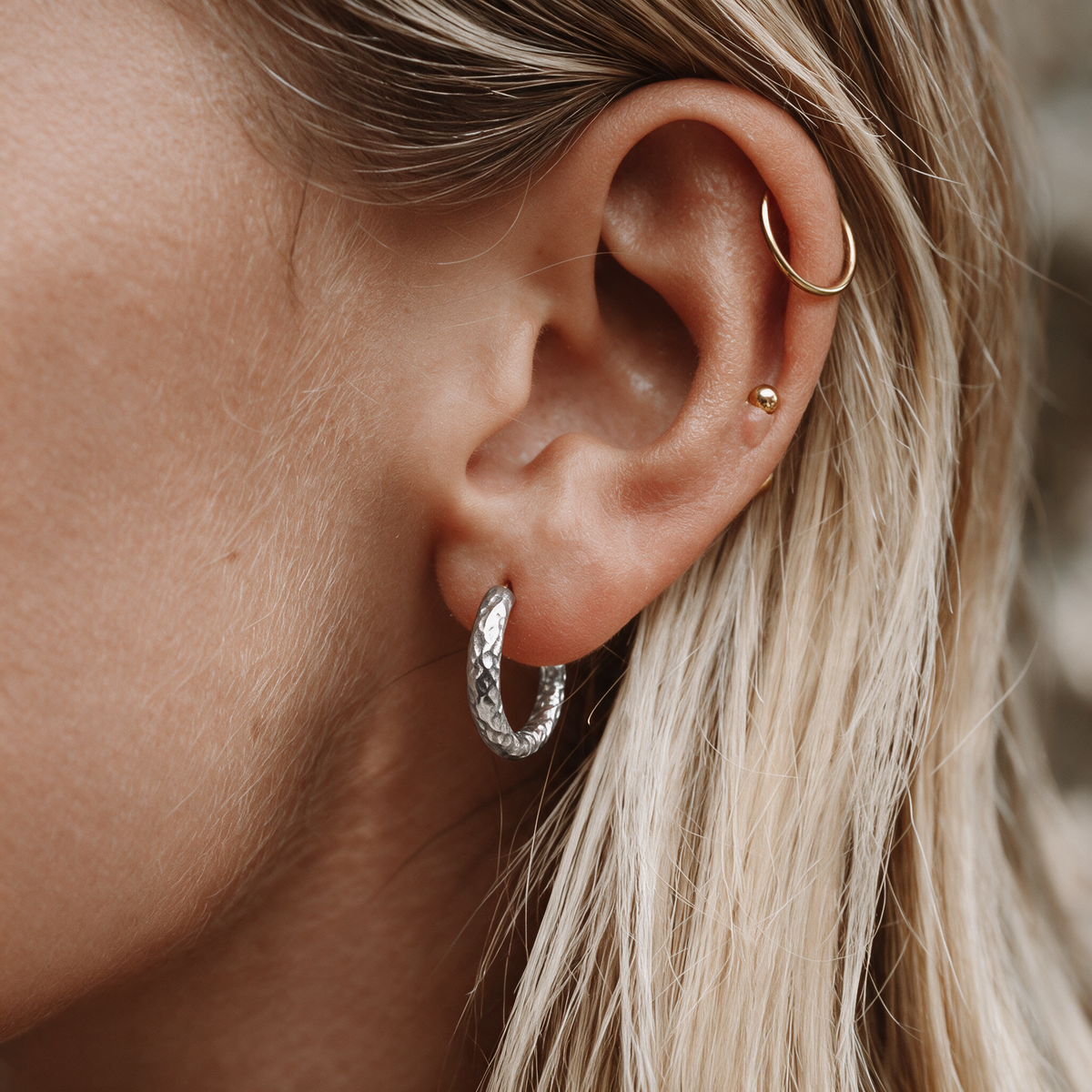Textured Gold Hoops