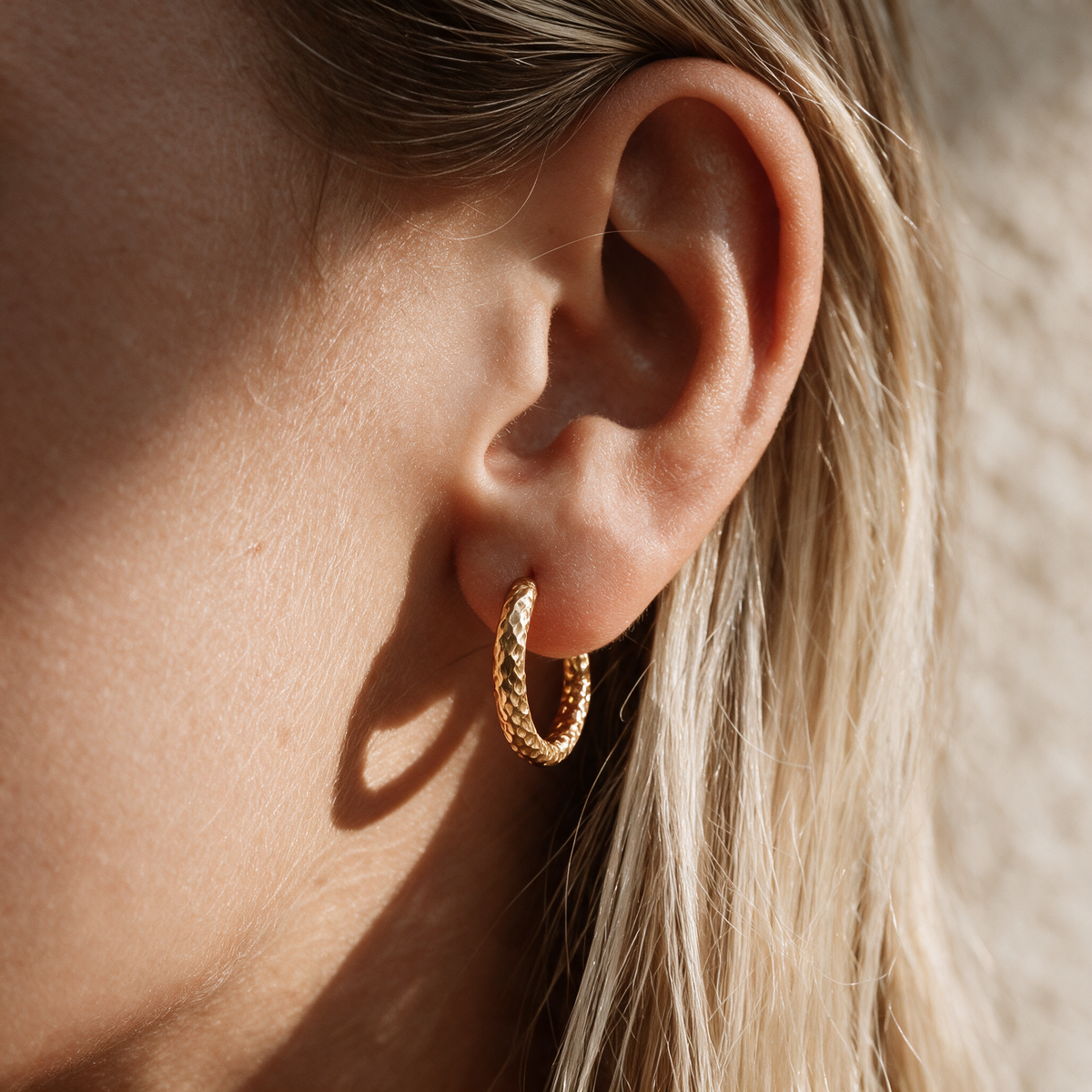 Textured Gold Hoops