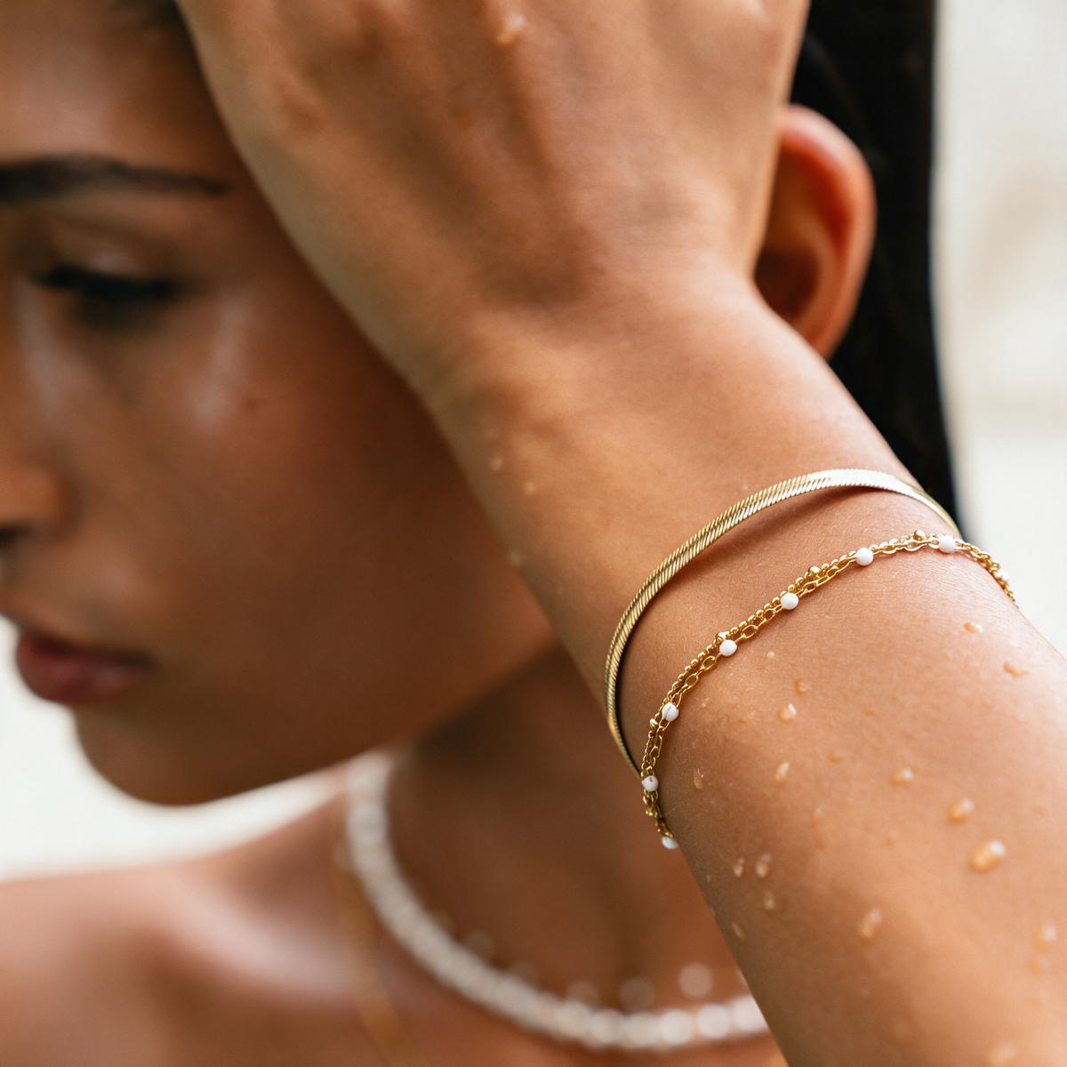Twin Ivory Bead Bracelet